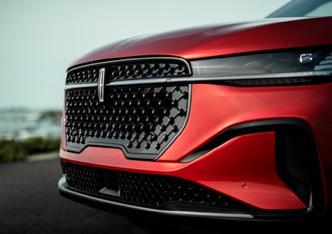 The sleek grille of a 2024 Lincoln Nautilus® SUV with the available Jet Appearance Package makes a bold statement. | Vance Lincoln in Miami OK