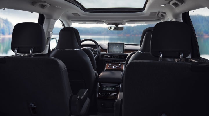 The interior of a 2024 Lincoln Aviator® SUV from behind the second row | Vance Lincoln in Miami OK