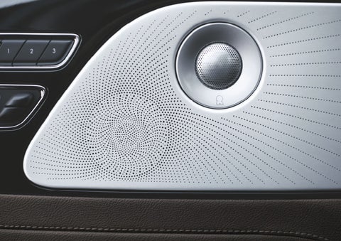 Two speakers of the available audio system are shown in a 2024 Lincoln Aviator® SUV | Vance Lincoln in Miami OK