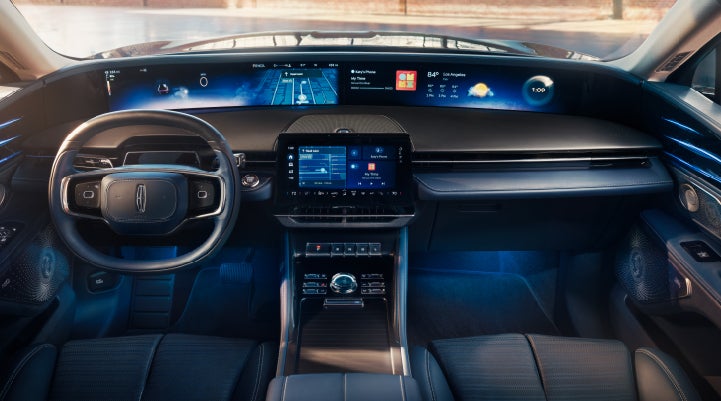A large panoramic display is shown on the dashboard of a 2025 Lincoln Nautilus® SUV | Vance Lincoln in Miami OK